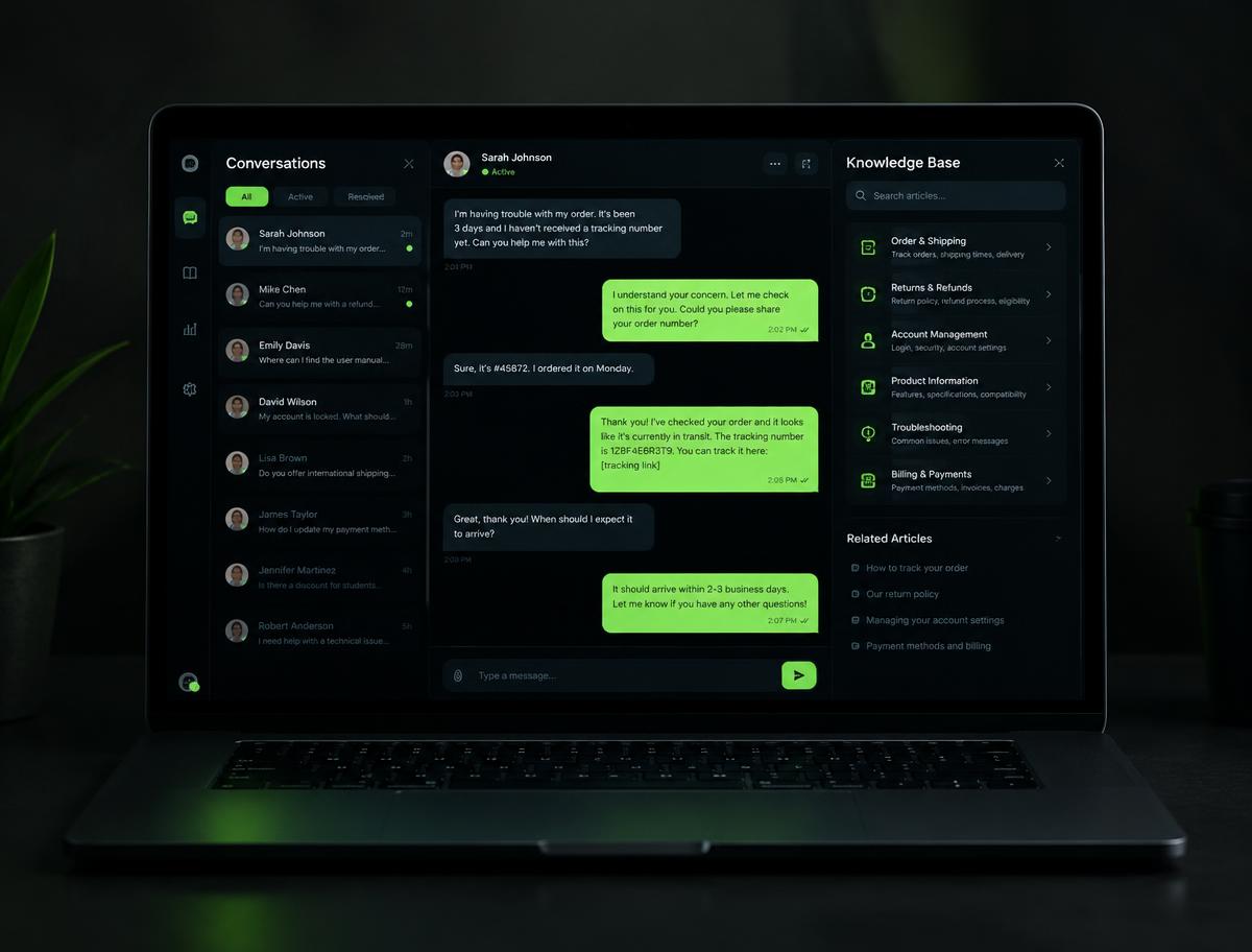 AI support desk (concept) interface preview