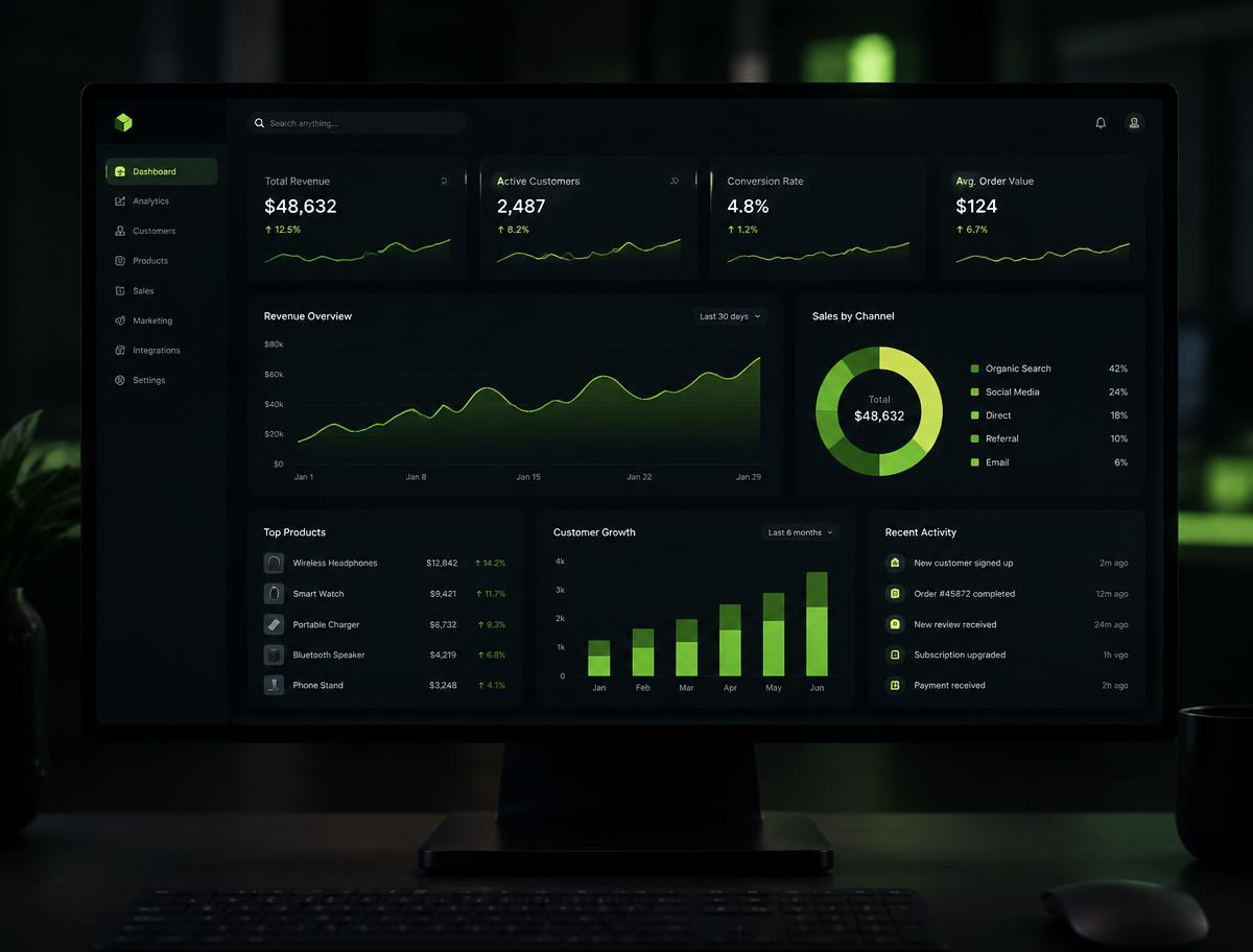 SaaS analytics dashboard (concept) interface preview